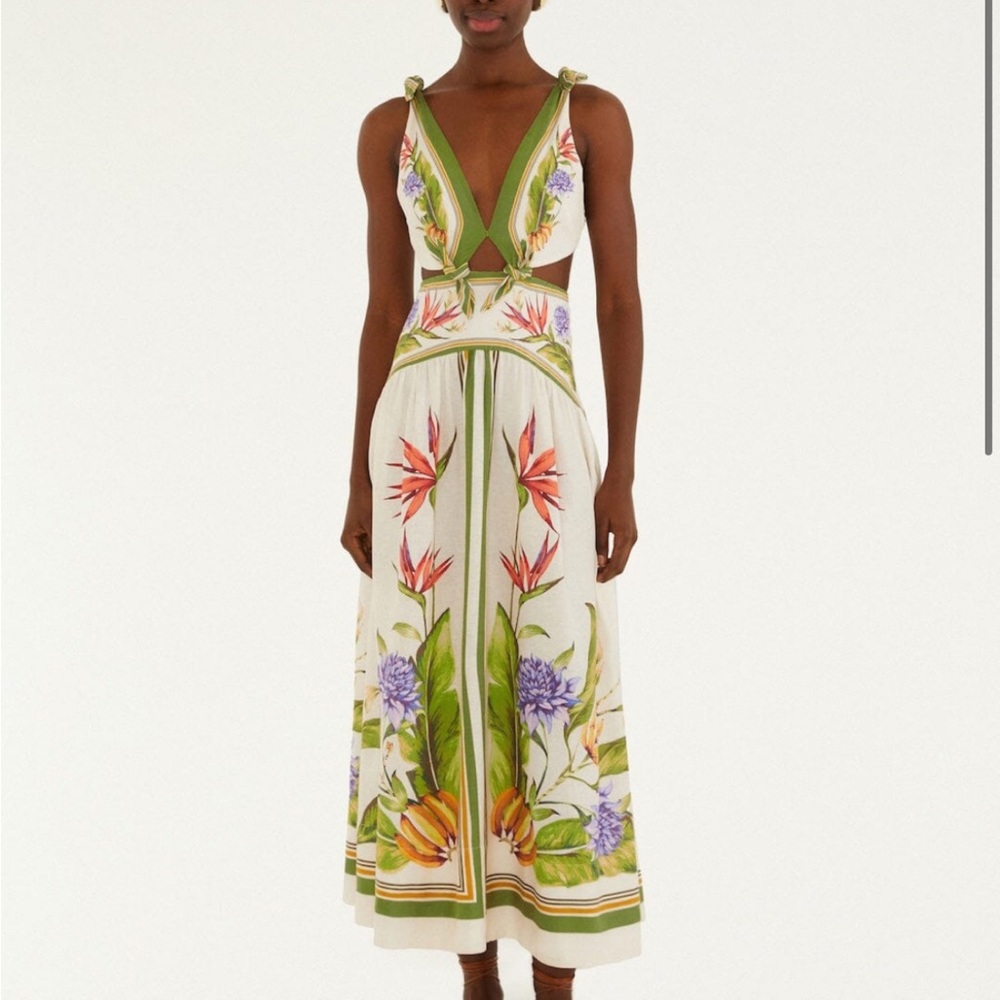 FARM Rio White Floral Maxi Dress